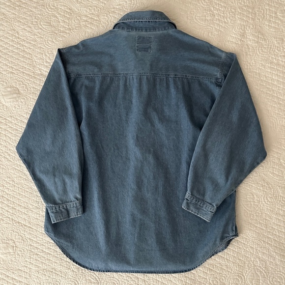 Quizz Women’s Vintage Denim Button Down Shirt Fall Pumpkin Harvest Embroidered - Picture 9 of 10